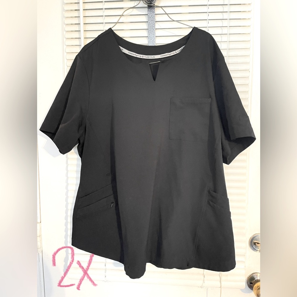 Black 2X Scrub Top
